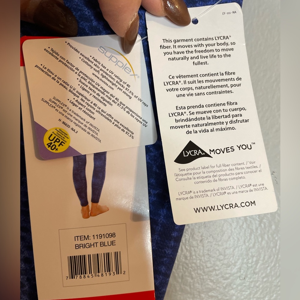 TUFF ATHLETICS Womens High Waisted Legging with Pocket SZ/Med Blue NWT UPF 40+ - Picture 7 of 11